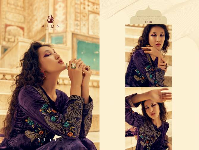 Sastra By Aiqa Winter Wear Fancy Work Velvet Salwar Kameez Wholesale Online